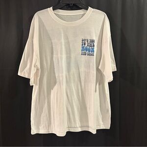 Source Unknown White Tee with Blue Graphic